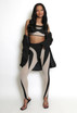 Mesh Insert Crop Top And Stirrup Legging Set