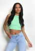 Round Neck Sleeveless Crop Tops
