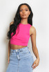 Round Neck Sleeveless Crop Tops