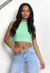 Round Neck Sleeveless Crop Tops