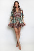 Tropical Print Satin Kaftan Playsuit