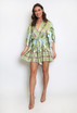 Tropical Print Satin Kaftan Playsuit