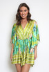 Tropical Print Satin Kaftan Playsuit