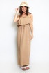 Cheesecloth Frilled Bandeau Maxi Dress