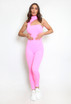 High Neck Cut Out Ribbed Unitard