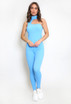 High Neck Cut Out Ribbed Unitard