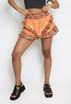 Contrast Animal Print Frilled Short