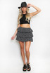 Heart Print Frilled Mini Skirt