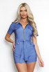  Zip Front Belted Playsuit