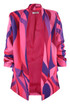 Retro Print Ruched Sleeve Open Blazer