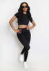 Round Neck Crop Tops & Push Up Leggings Set