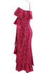 Fuchsia Animal Print Wrap Midi Dress