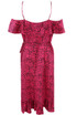 Fuchsia Animal Print Wrap Midi Dress