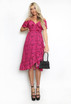 Fuchsia Animal Print Wrap Midi Dress