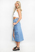 Cargo Denim Midi Skirt