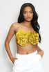 Corsage Satin Crop Top