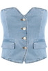 Denim Button Front Crop Top