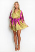 Contrast Print Kaftan Playsuit