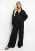 Textured Shirt And Wide Leg Trouser Set