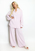 Textured Shirt And Wide Leg Trouser Set