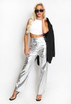 Metallic Straight Leg Jeans