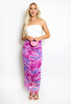 Tie Dye Print Ruched Midi Skirt