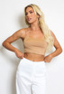 Square Neck Sleeveless Crop Tops