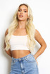 Square Neck Sleeveless Crop Tops