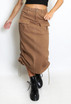 Cargo Ruched Midi Skirt