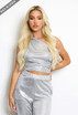 Foil One Shoulder Crop Top