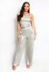 Foil One Shoulder Crop Top