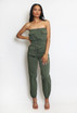 Belted Cargo Pocketed Bandeau Jumpsuit