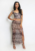 Mesh Corset Crop Tops And Maxi Skirt Set