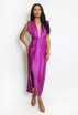 Plunge Neck Midi Dress