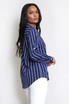Striped Print Tailored Blouse 