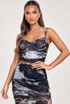 Tie Dye Mesh Corset Crop Tops
