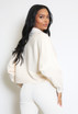 Diamante Trim High Neck Knitted Jumper