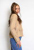 Golden Buttons Woven Cropped Blazer