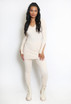 Button Sleeve Ribbed Long Jumper And Leggings Set