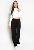 Fine Knit Wide Leg Trouser