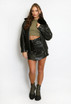 PU Jacket With Faux Fur Collar