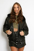 PU Jacket With Faux Fur Collar