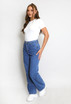 Dark Blue Wide Leg Denim Jeans