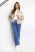 Puff Sleeve Satin Bomber Jacket