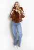 PU Jacket With Faux Fur 