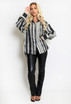 Tonal Stripe Long Sleeve Blouse 