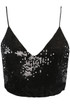 Sequin Feather Crop Tops