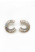 Half Circle Jewel Statement Earrings