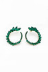 Half Circle Leaf Diamante Earrings