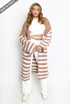 Stripe Open Front Cardigan